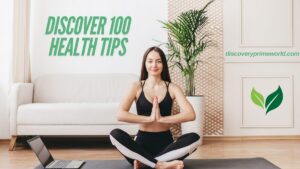 A girl practicing yoga in a serene setting, promoting wellness and inner peace. Discover 100 health tips for a balanced lifestyle.